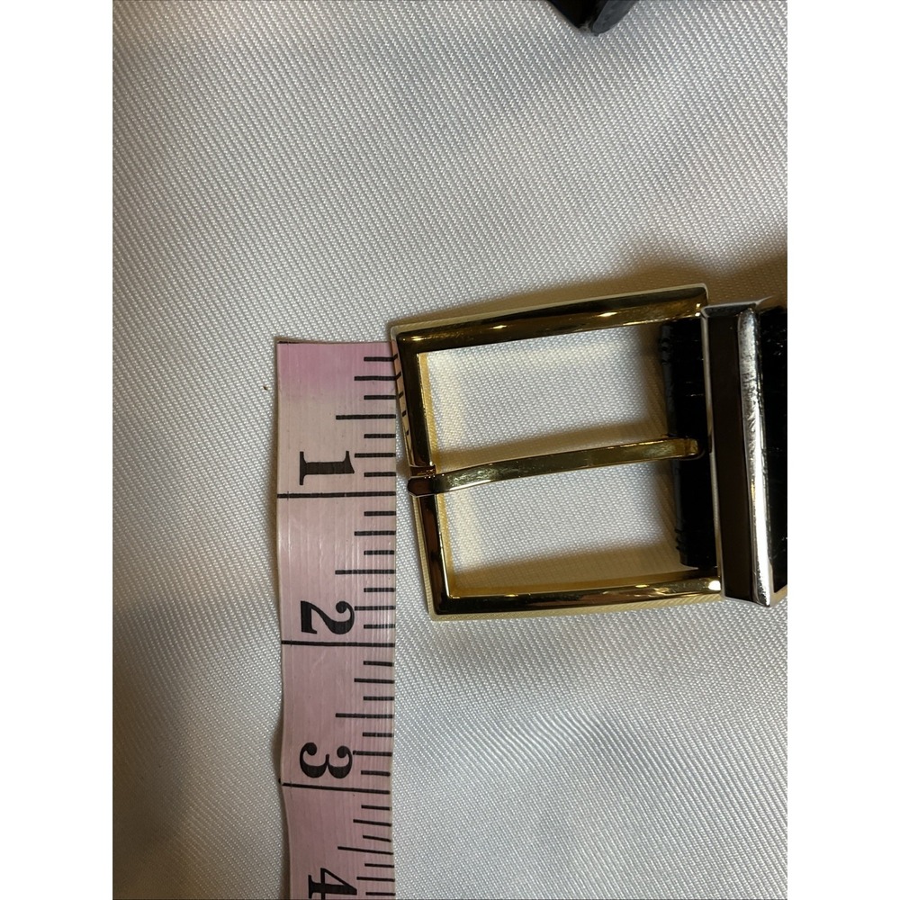 Bergdorf Goodman Crocodile Statement Belt Modular Rings Patent Wide Size 30 - Picture 7 of 12